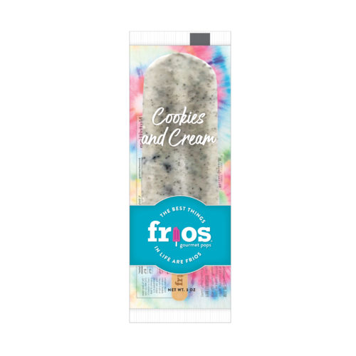 cookies and cream frios pop in branded wrapper