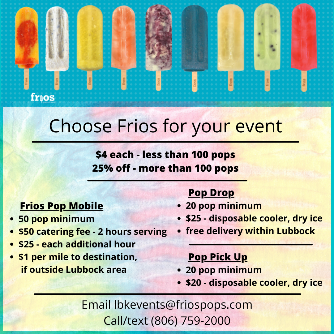 Frios Gourmet Pops Popsicles Near Me Lubbock, Texas